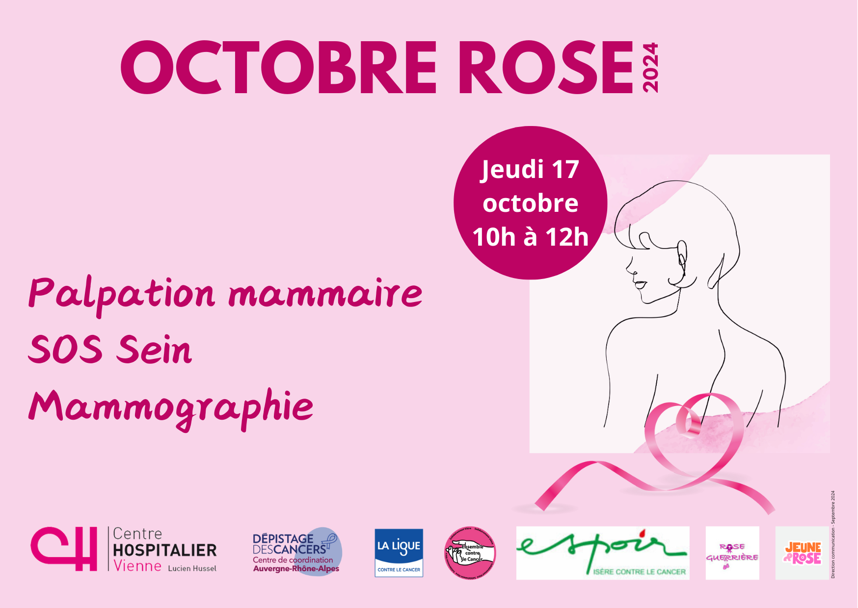 illustration Octobre Rose au CH de Vienne